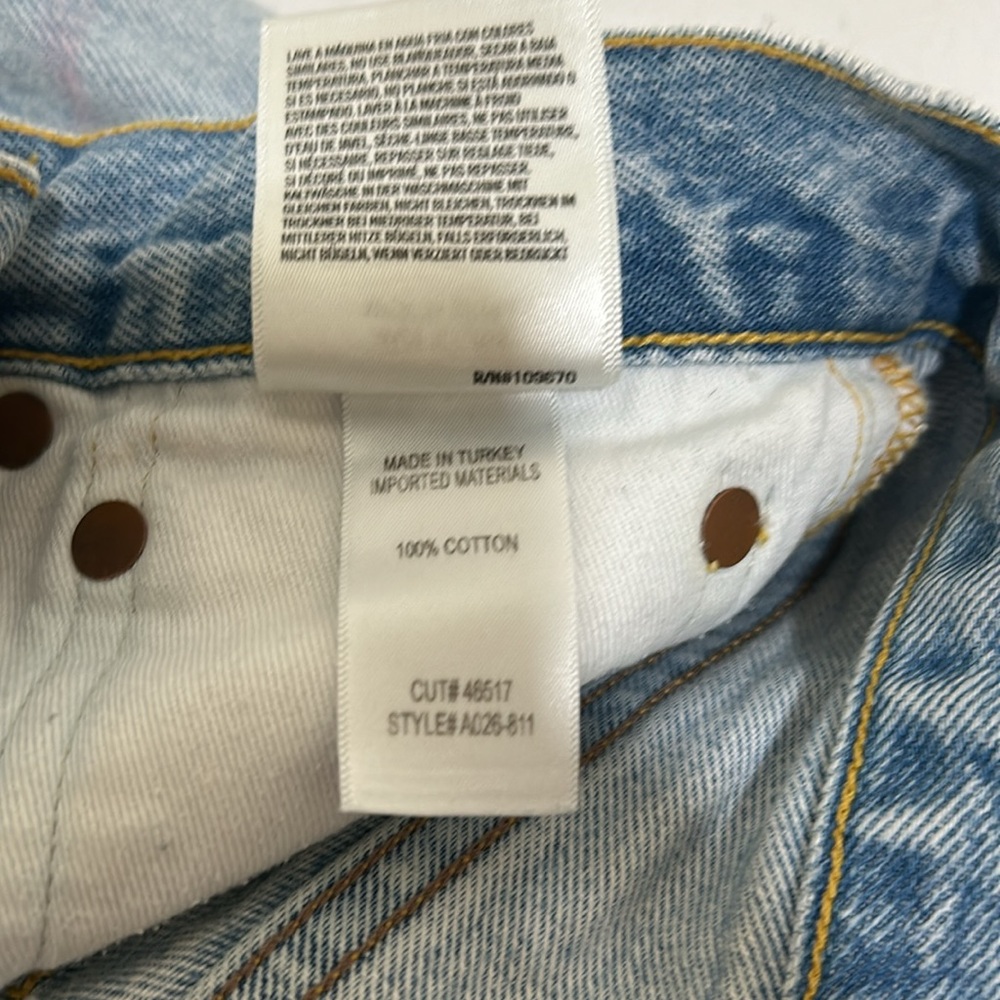 AGOLDE CUTOFF DENIM JEAN SHORT BLUE DISTRESSED MID RISE WOMEN SIZE 23 - Picture 7 of 11